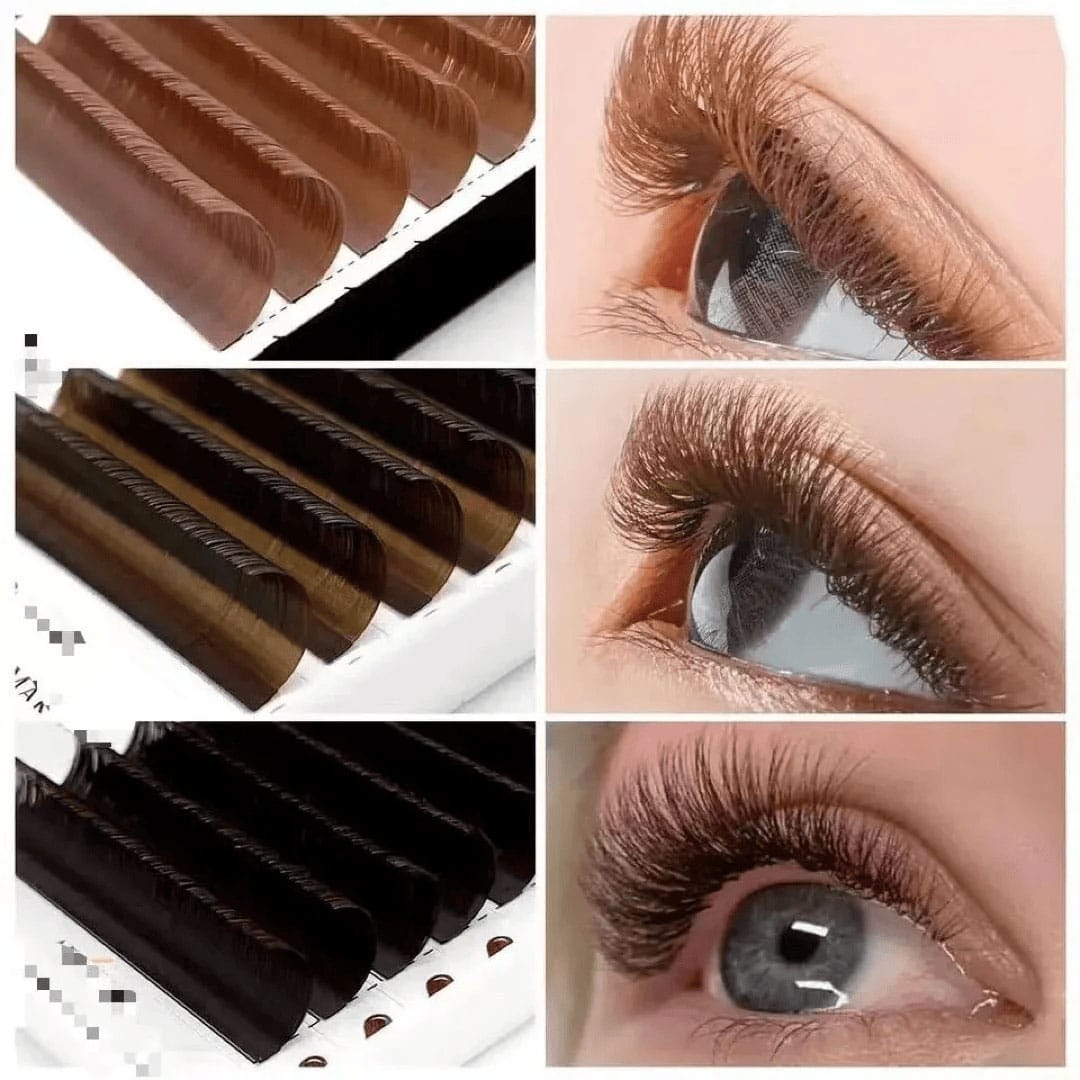 Coloured Volume Premade Fan Lash Extensions (Brown) Coloured Volume Premade Fan Lash Extensions (Brown)