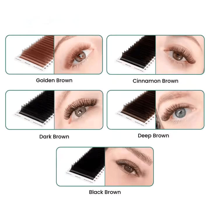 Coloured Volume Premade Fan Lash Extensions (Brown) Coloured Volume Premade Fan Lash Extensions (Brown)
